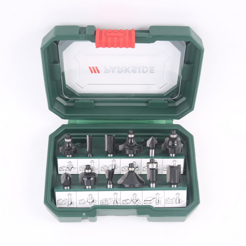 12PC Router Bit Set With 3 Straight Bits
